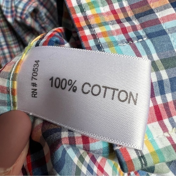 Orvis Men’s Blue Red Yellow White Plaid Long Sleeve Button Front Shirt, XL - Picture 8 of 11